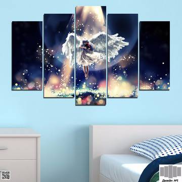 Декоративно пано за стена от 5 части с морски пейзаж и гларуси – HD-388