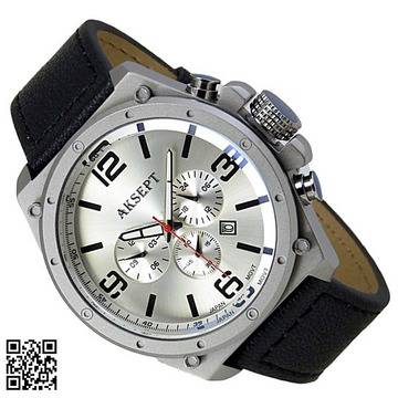 Мъжки двоен часовник AKSEPT A-1160-4. Кожена каишка