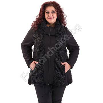 Практичен макси жакет с модерно оформена яка