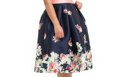 Елегантна Официална Тъмносиня Рокля Флорал Макси Дами