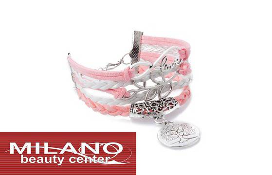 Дамска кожена гривна за вечно приятелство