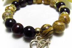 Дамска гривна от естествени камъни Гранат и Яспис – DM-2233