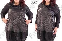 Разкошна макси туника с яка тип поло и панделка с камъчета