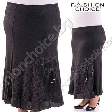 Стилна макси пола с дантела и промазка за акцент