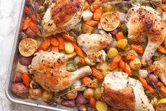 Лимоново пиле със зеленчуци