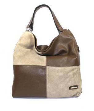 Чанта в кафяво и бежово