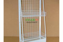 Подвижен стелаж с два коша – метал, на колела