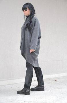 Сиво макси дамско палто