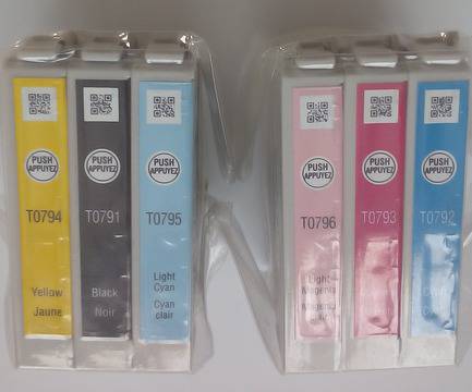 Оригинални мастилени касети за принтери Epson с номер на касети Т0791 – Т0796