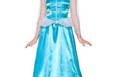 Дамска рокля на Елза от Замръзналото кралство с обръч, диадема и аксесоар за врата