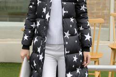 Дамско зимно яке на звезди удължено-ТОП МОДЕЛ