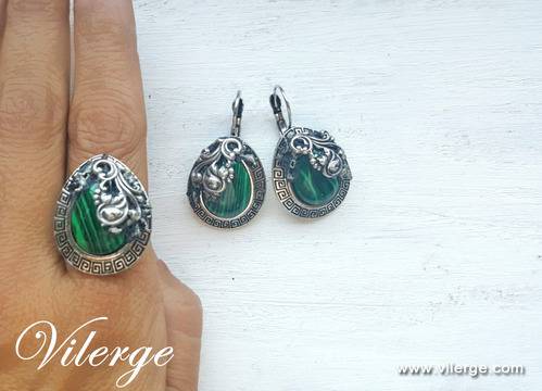 Малахитена колекция бижута за стилни жени и дами за Коледа 2016 и Нова Година 2017