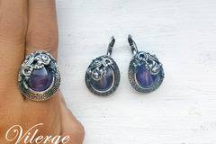 Бижута с естествен камък Аметист и подарък жени Коледа 2016