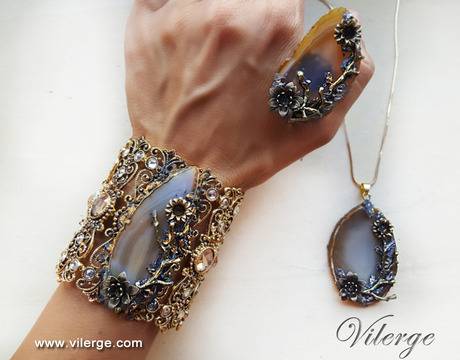 Дизайнерска колекция бижута за Зима 2017 от естествен камък за жени подаръци