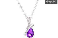 Бъди елегантна, загадъчна и секси с красиво ново бижу с ефектен капковиден кристал Swarovski Elements в омагьосващо лилав цвят!