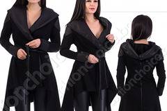 Нестандартна връхна дреха, асиметричен модел в черно