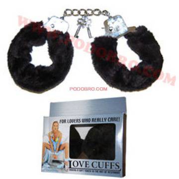 Секси белезници с пухчета черни на цвят