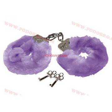 Секси белезници с пухчета лилави на цвят