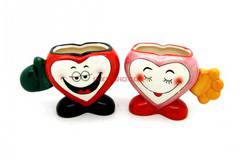 Комплект чаши за влюбени във формата на сърце