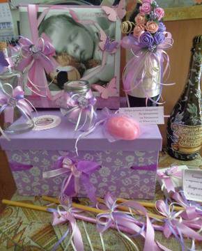 Комплект за кръщене в лилаво