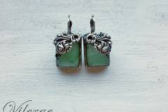 Винтидж обеци с естествен камък и подаръци за жени за Коледа 2016 Нова Година 2017