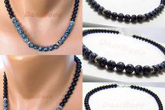 Мъжки гердан от естествени камъни Оникс и Обсидиан – DM-1025