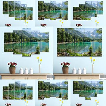 Декоративно пано за стена от 5 части с планинско езеро – HD-273