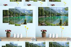 Декоративно пано за стена от 5 части с планинско езеро – HD-273