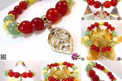 Дамска гривна от естествени камъни Авантюрин Кварц и Жадеит – DM-2324