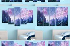 Декоративно пано за стена от 5 части с приказно изображение – HD-254