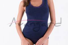 Малена – магазин за тъмносини дамски вълнени потници женско вълнено бельо M L XL XXL XXXL Вълнен корсаж с дантела 10