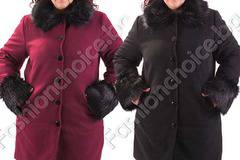 Луксозен модел макси палто с еко косъм в два десена