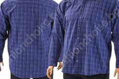 Карирана мъжка риза в син цвят /макси размер/