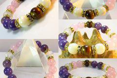 Дамска гривна от шест различни вида естествени камъни – DM-2272