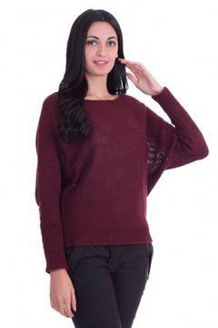 Плетен Пуловер с Прилеп-Кройка