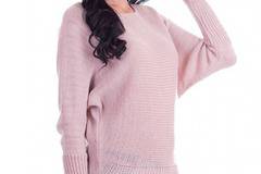 Стилен Дамски Пуловер Пепел от Рози