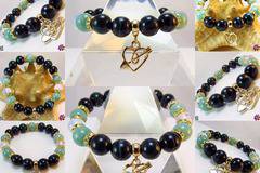 Дамска гривна от естествени камъни Ахат и Лунен камък – DM-2318