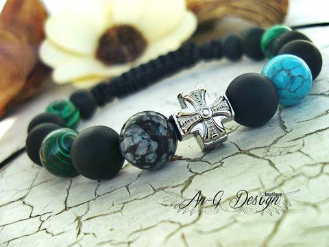 Мъжка Гривна с Минерали Titan