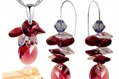 Бижута от Bokacha SWAROVSKI® OVAL STRING Ametyst АВ**, Лилав, Колие и Обеци, Код PR S405