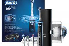 Електрическа четка за зъби Oral-B Genius 9000, SmartRing, 6 Програми, 4 Глави, Свързаност Bluetooth, Комплект за пътуване със…