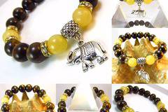 Дамска гривна от естествени камъни Тигрово око и Жадеит – DM-2327