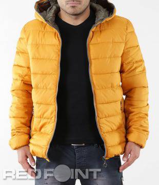 Спортно зимно яке в жълт цвят