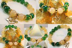 Дамска гривна от естествени камъни Кварц и Карнеол – DM-2255