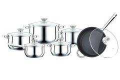 Комплект тенджери и тиган Peterhof PH 15799, 12 части, 5 слойно дъно, Инокс