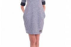 Светло Сива Рокля Тип Балон