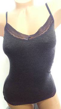 Малена – магазин за вълнено бельо M L XL XXL М Л ХЛ ХХЛ 2ХЛ син вълнен потник с тънка презрамка вълнени потници тънки презрамки