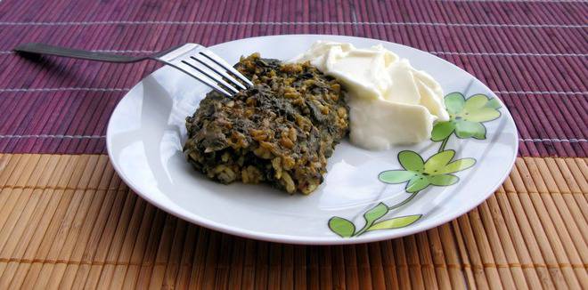 Лапад (спанак) с ориз на фурна