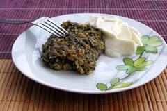 Лапад (спанак) с ориз на фурна