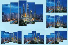Декоративно пано за стена от 5 части с Кулите Петронас в Куала Лумпур – HD-326