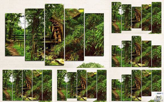 Декоративно пано за стена от 5 части – Горска воденица – HD-643